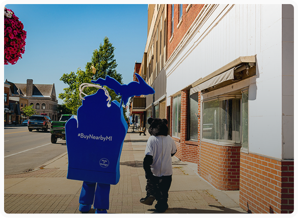 Buy Nearby walking downtown