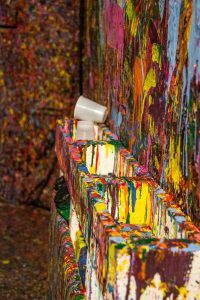 a mixture of colors on a wall