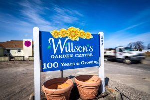 Wilson's gardening center street sign