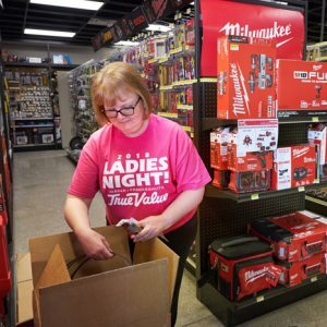 woman loading up a box