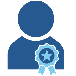 Person with award