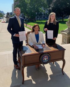 Hallan, Drumm with Gov. Whitmer