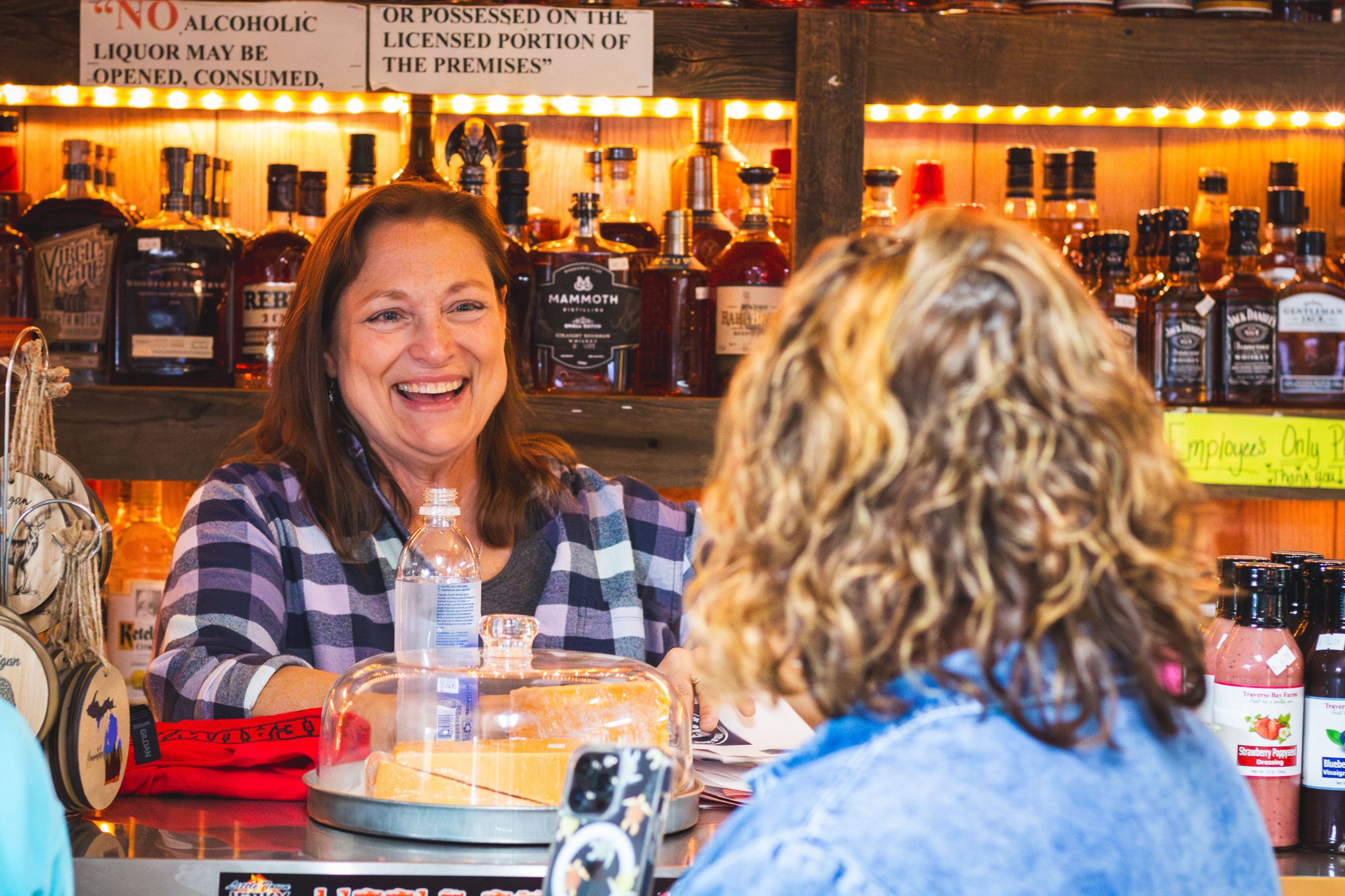 Pam talks with a customer at Meauwataka General Store