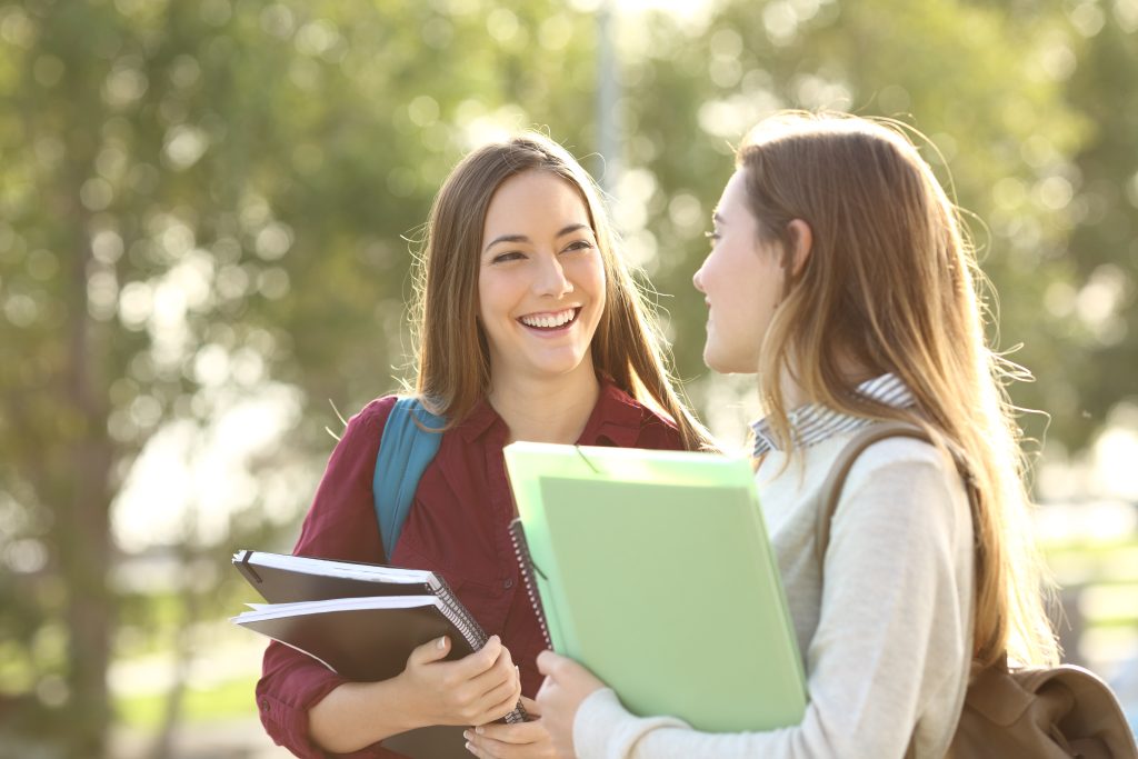 college students with books